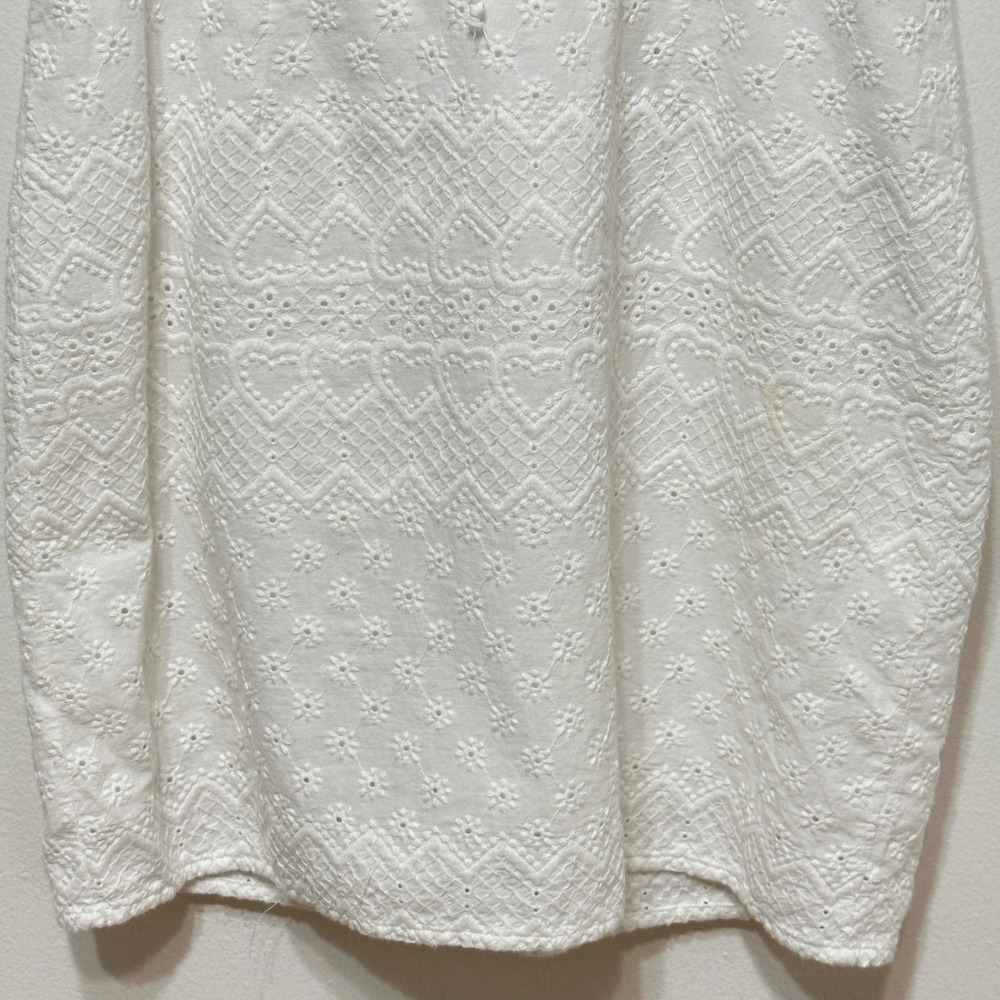 For Love & Lemons Charlotte Eyelet Lace Up Mini‎ Dress Womens XS White Milkmaid - Picture 5 of 13